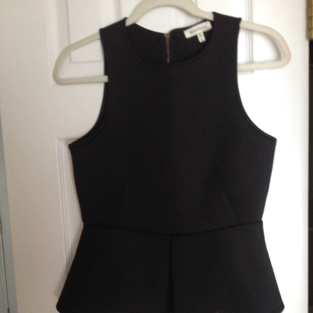 Monteau Black Peplum Top